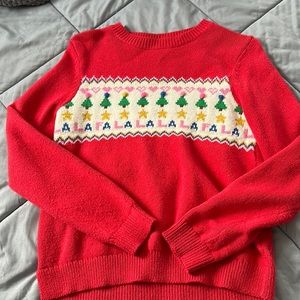 Boden Red Festive Sweater for Kids